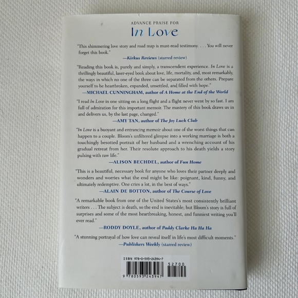 In Love : A Memoir of Love and Loss by Amy Bloom (Hardback, 2022) - Picture 3 of 10